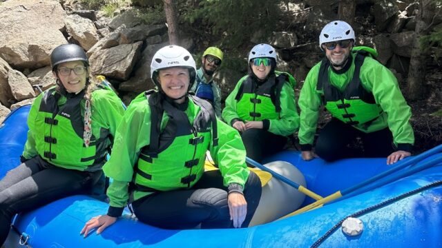 Clear Creek rafting with a family.