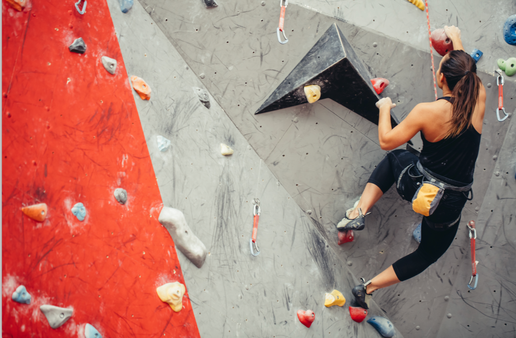 Girl Rock Climbing