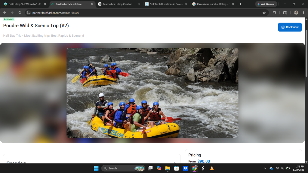 yellow raft on a river.