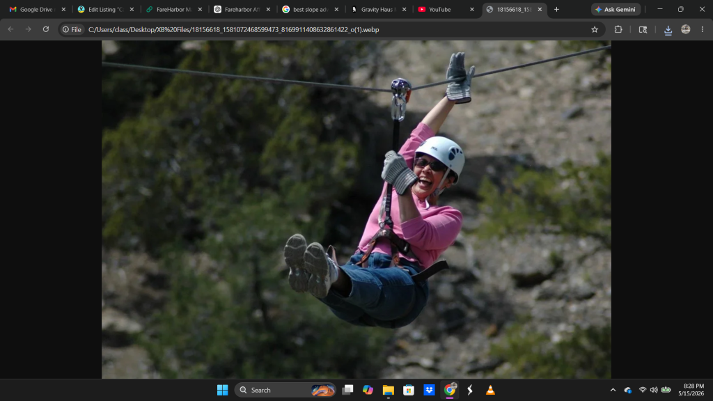 woman ziplining