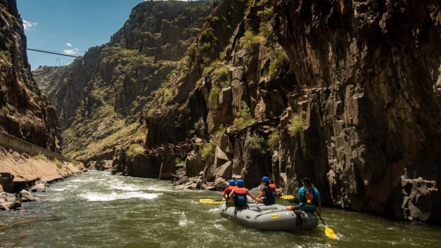 rafting under royal gorge bridge.