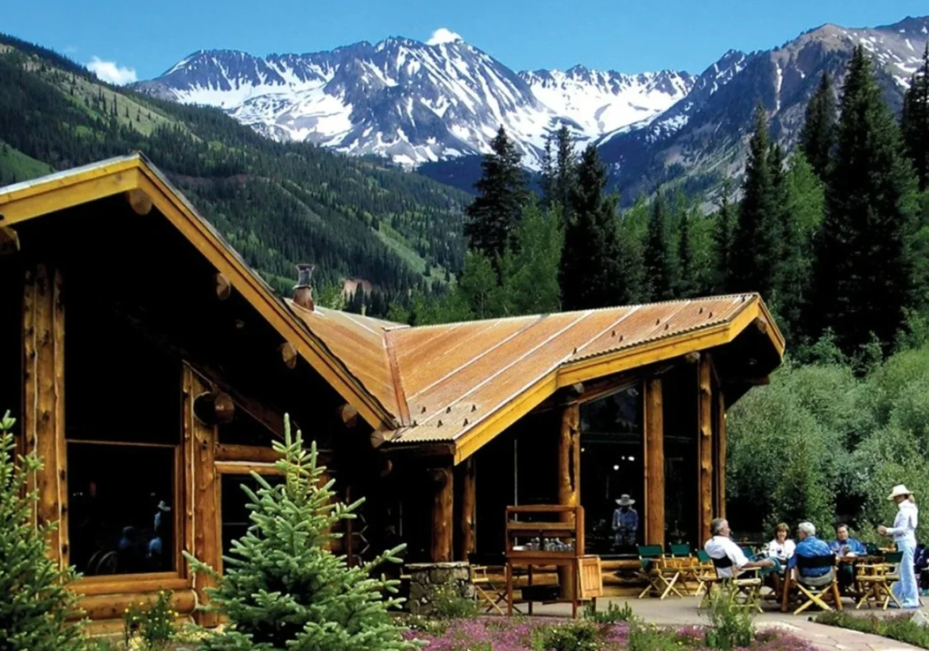 A cabin in the mountains.