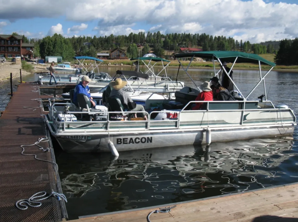 A docked boat.