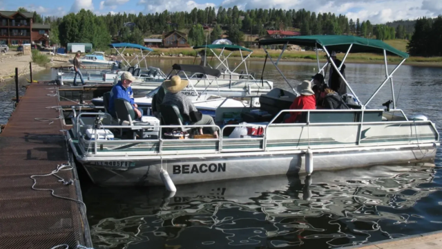 A docked boat.