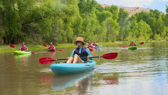 Kayakers on the water.