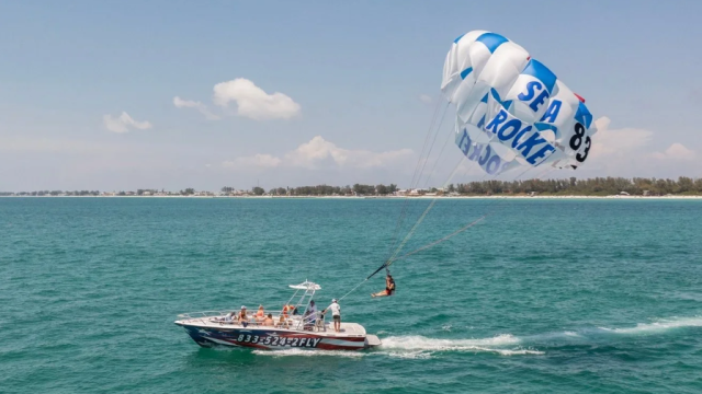 A parasail boat.