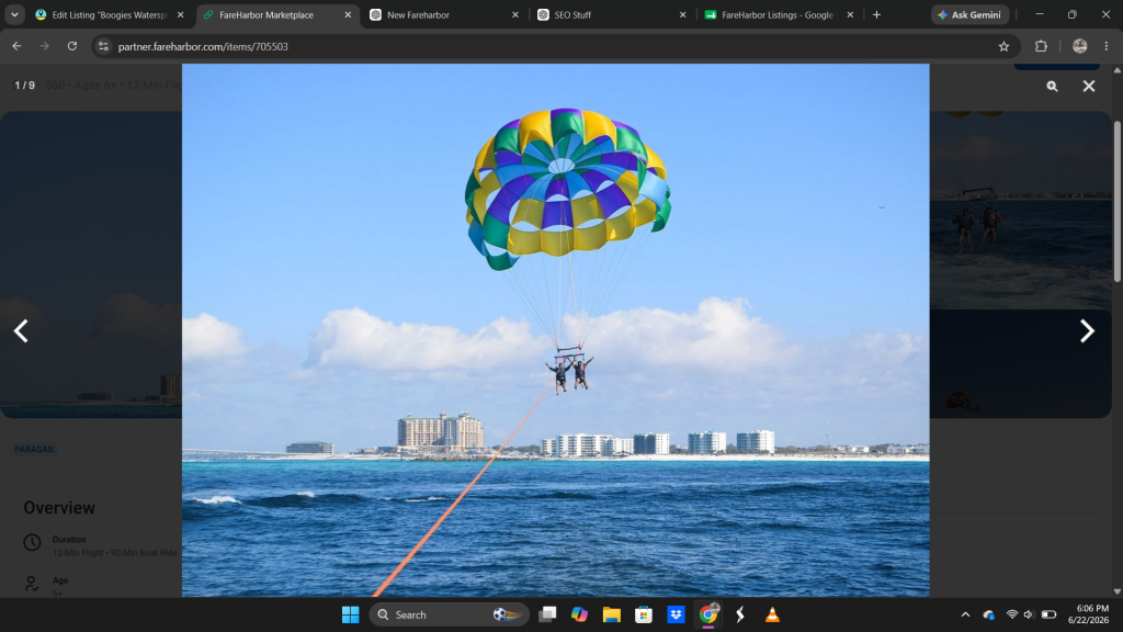 A parasail parachute.