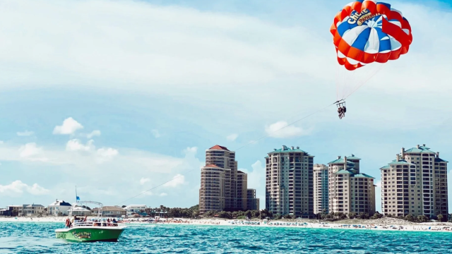 A parasail boat.