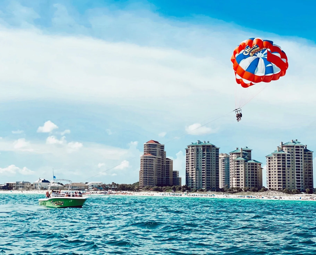 A parasail boat.