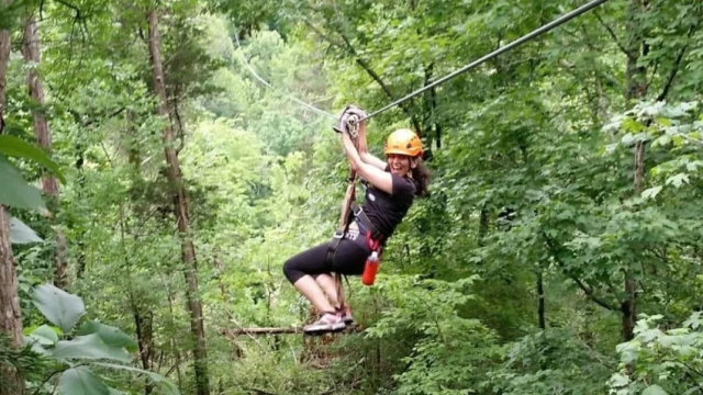 Zipliner in Lexington, Kentucky.