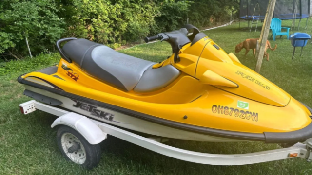 A yellow jet ski.