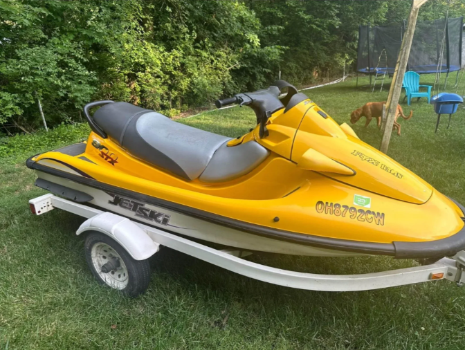 A yellow jet ski.