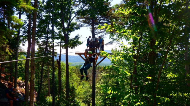 ziplining in lake placid new york.