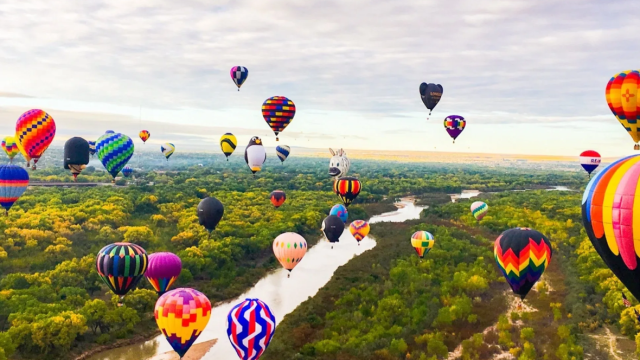 Hot air balloons in New Mexico.