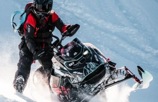 A snowmobiler in Montana.