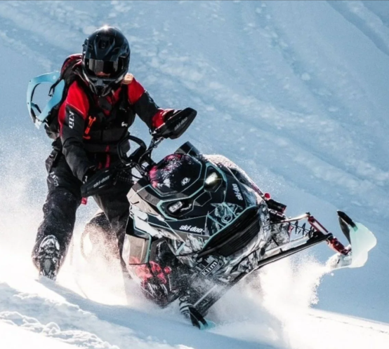 A snowmobiler in Montana.