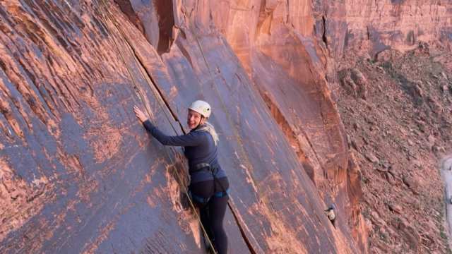 A rock climber in moab.