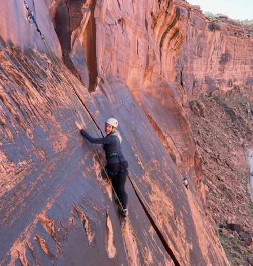 A rock climber in moab.